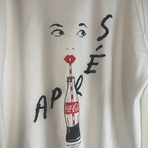 The Laundry Room Art Apres Coca-Cola Lips Graphic Relaxed Crewneck Sweatshirt - Picture 6 of 12